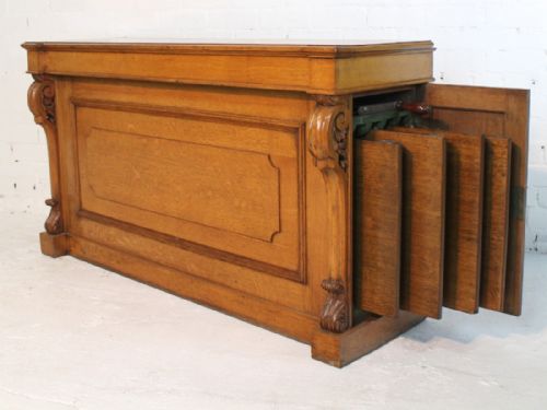 VICTORIAN OAK EXTENDING DINING TABLE LEAF HOLDER 12 FT - ADDITIONAL PHOTO 3