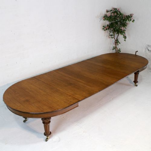 VICTORIAN OAK EXTENDING DINING TABLE LEAF HOLDER 12 FT - ADDITIONAL PHOTO 6
