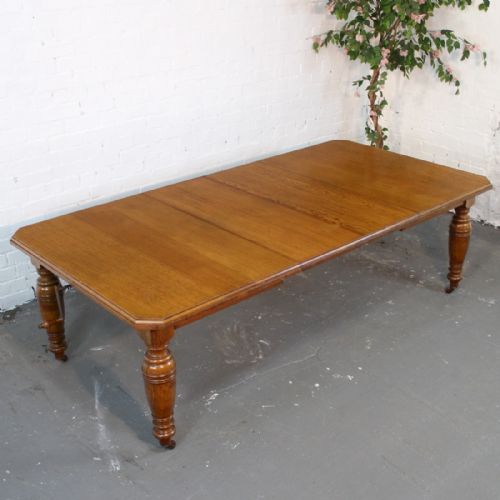 8ft victorian oak extending dining table seats 10 - CATEGORY: ANTIQUE TABLES - DATED VICTORIAN