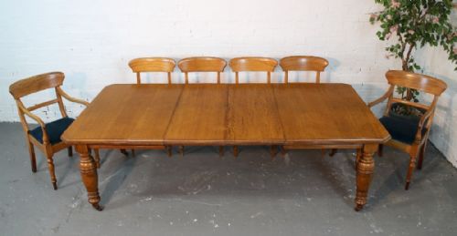8FT VICTORIAN OAK EXTENDING DINING TABLE SEATS 10 - ADDITIONAL PHOTO 1