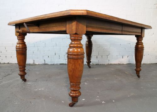 8FT VICTORIAN OAK EXTENDING DINING TABLE SEATS 10 - ADDITIONAL PHOTO 13