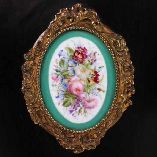 VICTORIAN GILTMETAL PORCELAIN MOUNTED EBONISED PIER CABINET - ADDITIONAL PHOTO 7