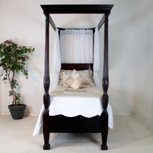 VICTORIAN MAHOGANY SINGLE FOUR POSTER BED - ADDITIONAL PHOTO 1
