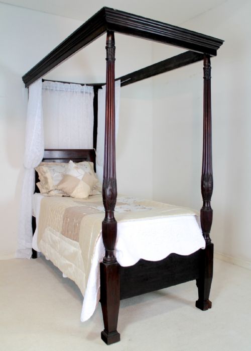 VICTORIAN MAHOGANY SINGLE FOUR POSTER BED - ADDITIONAL PHOTO 6