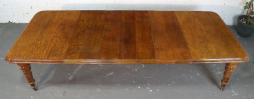 VICTORIAN OAK EXTENDING DINING TABLE 4 LEAVES C1860 10FTSEATS 12 - ADDITIONAL PHOTO 3