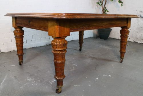 VICTORIAN OAK EXTENDING DINING TABLE 4 LEAVES C1860 10FTSEATS 12 - ADDITIONAL PHOTO 6