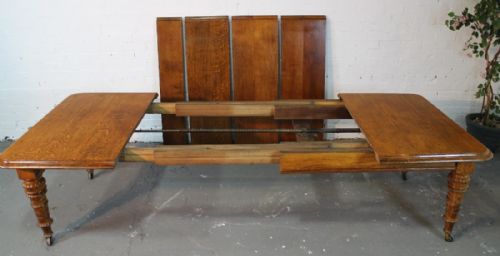 VICTORIAN OAK EXTENDING DINING TABLE 4 LEAVES C1860 10FTSEATS 12 - ADDITIONAL PHOTO 7