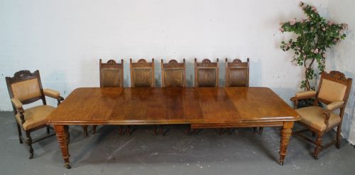 VICTORIAN OAK EXTENDING DINING TABLE 4 LEAVES C1860 10FTSEATS 12 - ADDITIONAL PHOTO 1