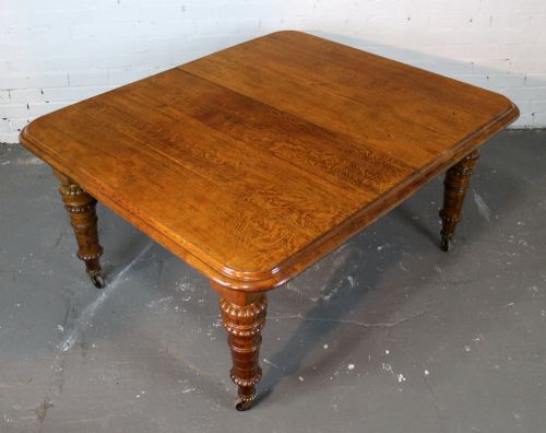 VICTORIAN OAK EXTENDING DINING TABLE 4 LEAVES C1860 10FTSEATS 12 - ADDITIONAL PHOTO 4