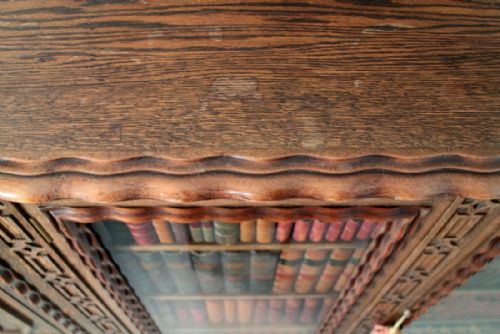 LARGE GOTHIC OAK LIBRARY BOOKCASE LATE 19THEARLY 20TH CENTURY 5FT HIGH - ADDITIONAL PHOTO 13