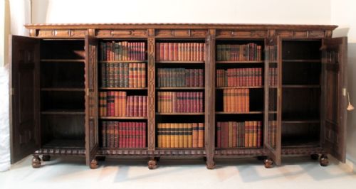 LARGE GOTHIC OAK LIBRARY BOOKCASE LATE 19THEARLY 20TH CENTURY 5FT HIGH - ADDITIONAL PHOTO 14