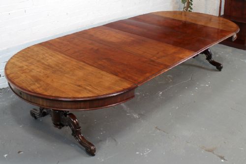 VICTORIAN CIRCULAR MAHOGANY EXTENDING DINING TABLE LEAF HOLDER 11FTSEATS 12 - ADDITIONAL PHOTO 3