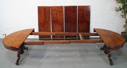VICTORIAN CIRCULAR MAHOGANY EXTENDING DINING TABLE LEAF HOLDER 11FTSEATS 12 - ADDITIONAL PHOTO 5
