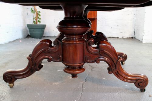 VICTORIAN CIRCULAR MAHOGANY EXTENDING DINING TABLE LEAF HOLDER 11FTSEATS 12 - ADDITIONAL PHOTO 14