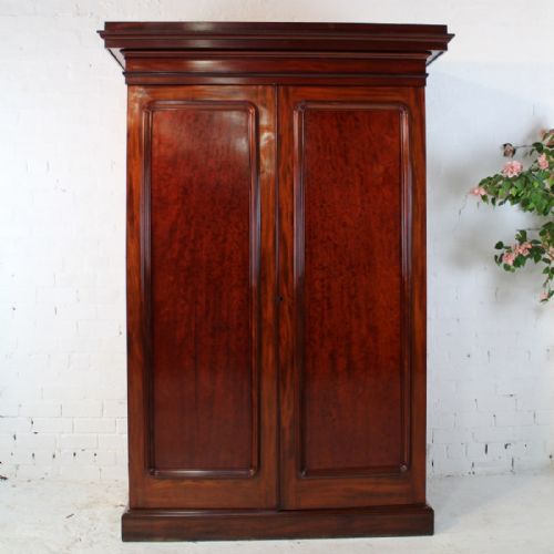 victorian mahogany two door deep wardrobe - CATEGORY: ANTIQUE WARDROBES - DATED VICTORIAN