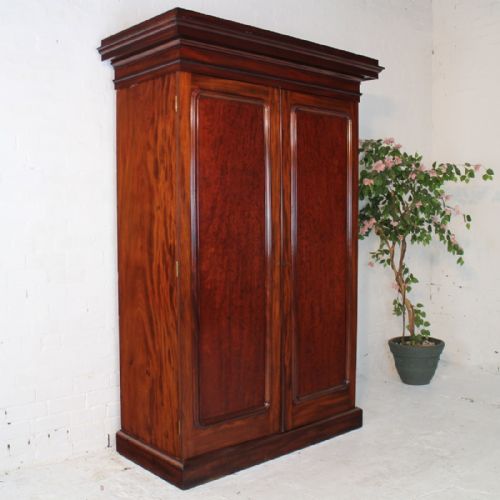 VICTORIAN MAHOGANY TWO DOOR DEEP WARDROBE - ADDITIONAL PHOTO 1