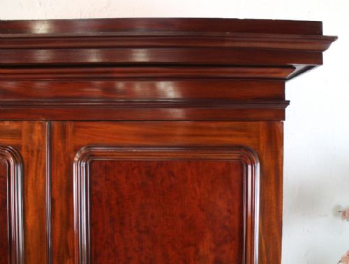 VICTORIAN MAHOGANY TWO DOOR DEEP WARDROBE - ADDITIONAL PHOTO 4
