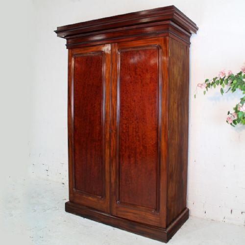 VICTORIAN MAHOGANY TWO DOOR DEEP WARDROBE - ADDITIONAL PHOTO 5