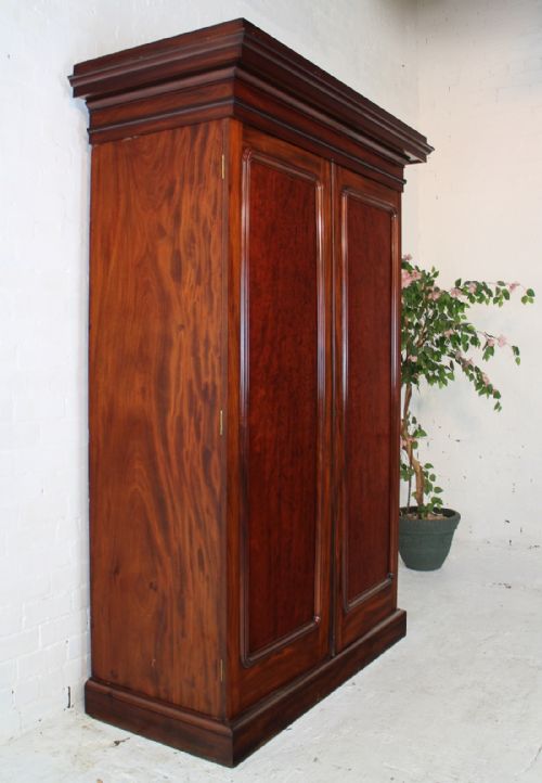 VICTORIAN MAHOGANY TWO DOOR DEEP WARDROBE - ADDITIONAL PHOTO 6
