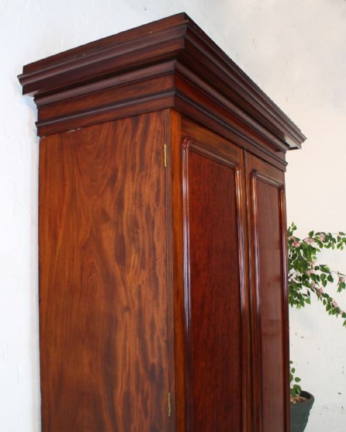 VICTORIAN MAHOGANY TWO DOOR DEEP WARDROBE - ADDITIONAL PHOTO 9