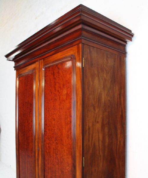 VICTORIAN MAHOGANY TWO DOOR DEEP WARDROBE - ADDITIONAL PHOTO 13