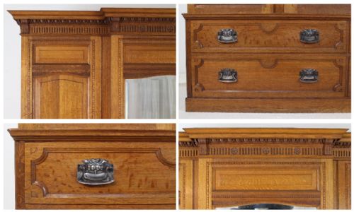 ARTS CRAFTS OAK FOUR PIECE BEDROOM SUITE ATTRIBUTED TO MAPLE CO - ADDITIONAL PHOTO 6