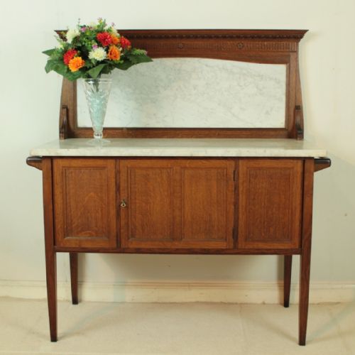 ARTS CRAFTS OAK FOUR PIECE BEDROOM SUITE ATTRIBUTED TO MAPLE CO - ADDITIONAL PHOTO 9