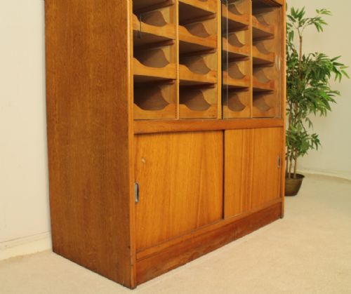 LARGE OAK HABERDASHERY SHOP CABINET - ADDITIONAL PHOTO 11