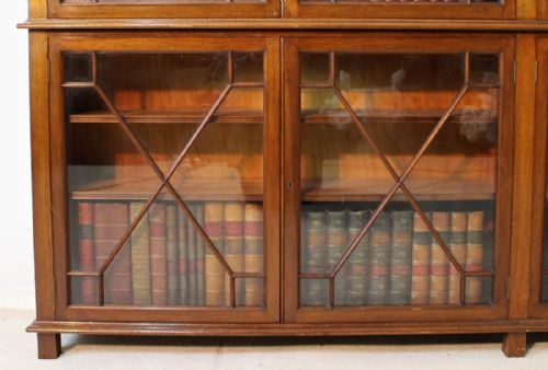 ANTIQUE MAHOGANY ASTRAGAL GLAZED FLOOR BOOKCASE C1900 - ADDITIONAL PHOTO 6