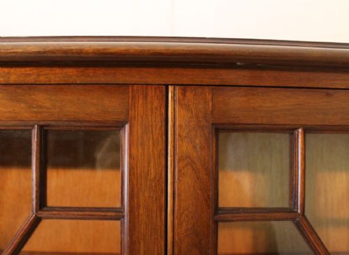 ANTIQUE MAHOGANY ASTRAGAL GLAZED FLOOR BOOKCASE C1900 - ADDITIONAL PHOTO 8