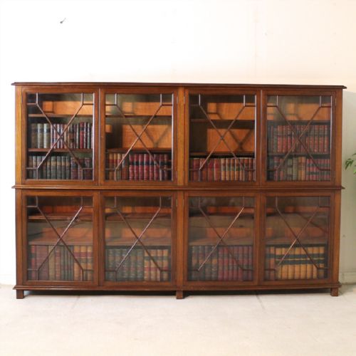 ANTIQUE MAHOGANY ASTRAGAL GLAZED FLOOR BOOKCASE C1900 - ADDITIONAL PHOTO 10