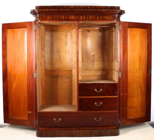 VICTORIAN MAHOGANY TWO DOOR WARDROBE BY WYLIE LOCHHEAD - ADDITIONAL PHOTO 7