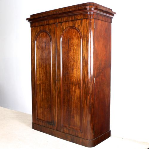 VICTORIAN MAHOGANY TWO DOOR WARDROBE BY WYLIE LOCHHEAD - ADDITIONAL PHOTO 1