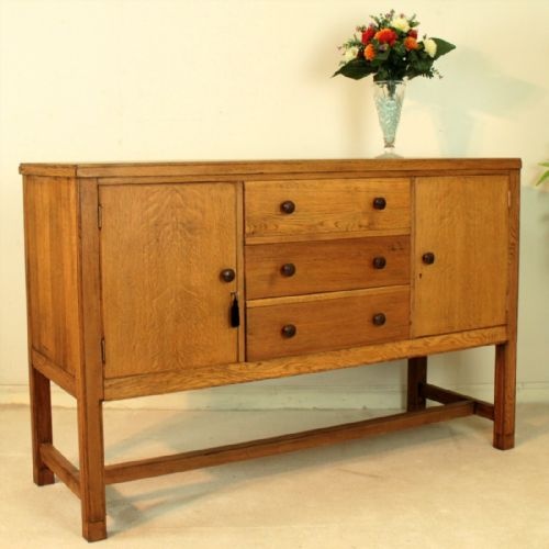 arts crafts oak cotswoldheals style sideboard by morris co - CATEGORY: ANTIQUE SIDEBOARDS - DATED 1930