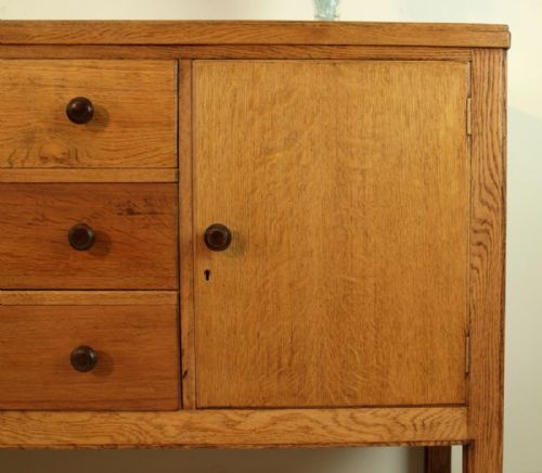 ARTS CRAFTS OAK COTSWOLDHEALS STYLE SIDEBOARD BY MORRIS CO - ADDITIONAL PHOTO 7
