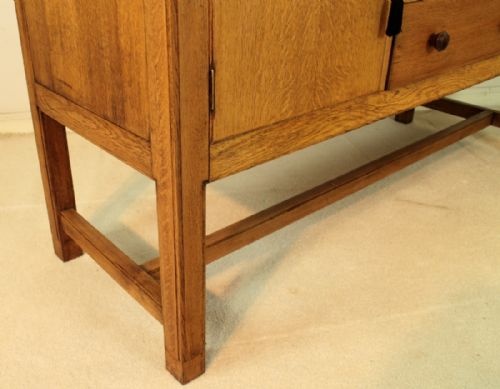 ARTS CRAFTS OAK COTSWOLDHEALS STYLE SIDEBOARD BY MORRIS CO - ADDITIONAL PHOTO 8