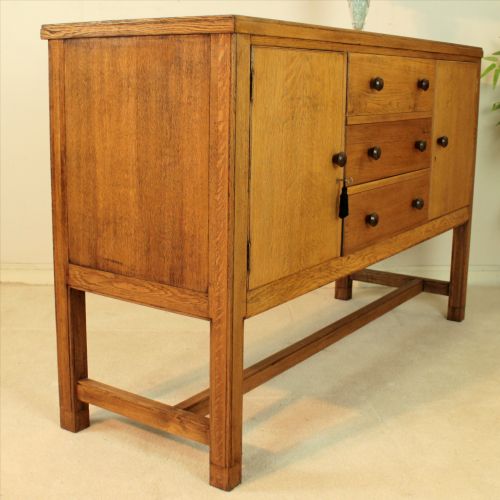 ARTS CRAFTS OAK COTSWOLDHEALS STYLE SIDEBOARD BY MORRIS CO - ADDITIONAL PHOTO 14