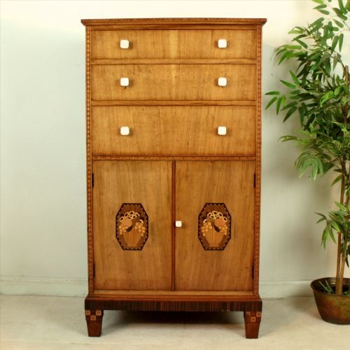 ART DECO WALNUT MACASSAR MARQUETRY BEDROOM SUITE - ADDITIONAL PHOTO 11