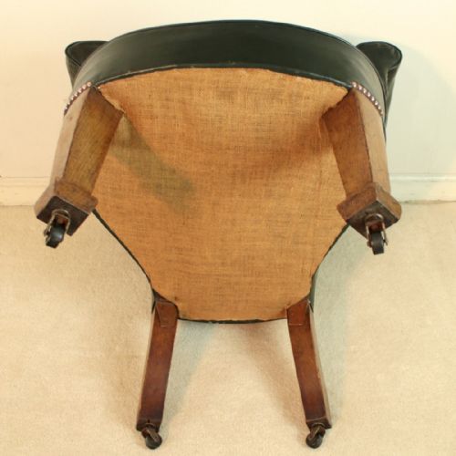 PAIR OF ARTS CRAFTS OAK LEATHER DESK CHAIRS - ADDITIONAL PHOTO 12