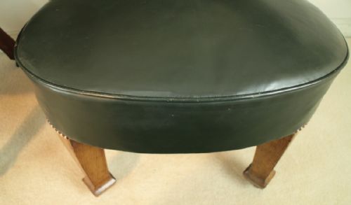 PAIR OF ARTS CRAFTS OAK LEATHER DESK CHAIRS - ADDITIONAL PHOTO 14