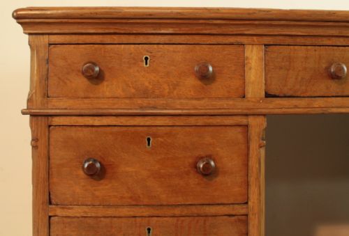 VICTORIAN GILLOWS OAK PARTNERS PEDESTAL DESK - ADDITIONAL PHOTO 5
