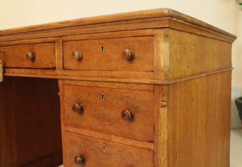 VICTORIAN GILLOWS OAK PARTNERS PEDESTAL DESK - ADDITIONAL PHOTO 6