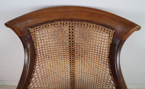 REGENCY MAHOGANY CANE FILLED ENGLISH LIBRARY OR BERGRE CHAIR - ADDITIONAL PHOTO 13