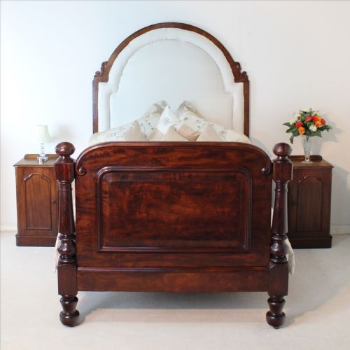 scottish victorian mahogany double bed - CATEGORY: ANTIQUE BEDS - DATED VICTORIAN