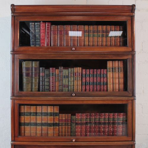 GLOBE WERNICKE MAHOGANY FIVE SECTION STACKING BOOKCASE C1900 - ADDITIONAL PHOTO 2