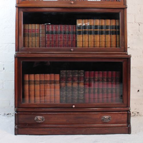 GLOBE WERNICKE MAHOGANY FIVE SECTION STACKING BOOKCASE C1900 - ADDITIONAL PHOTO 3
