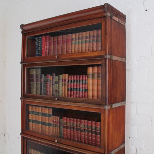 GLOBE WERNICKE MAHOGANY FIVE SECTION STACKING BOOKCASE C1900 - ADDITIONAL PHOTO 10