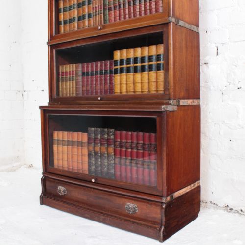 GLOBE WERNICKE MAHOGANY FIVE SECTION STACKING BOOKCASE C1900 - ADDITIONAL PHOTO 11