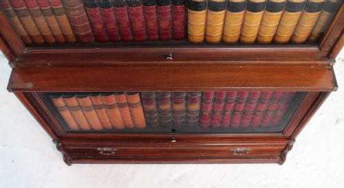 GLOBE WERNICKE MAHOGANY FIVE SECTION STACKING BOOKCASE C1900 - ADDITIONAL PHOTO 12