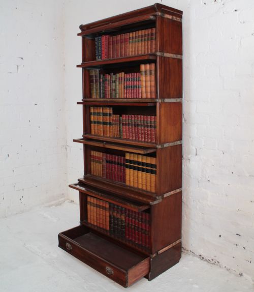 GLOBE WERNICKE MAHOGANY FIVE SECTION STACKING BOOKCASE C1900 - ADDITIONAL PHOTO 13